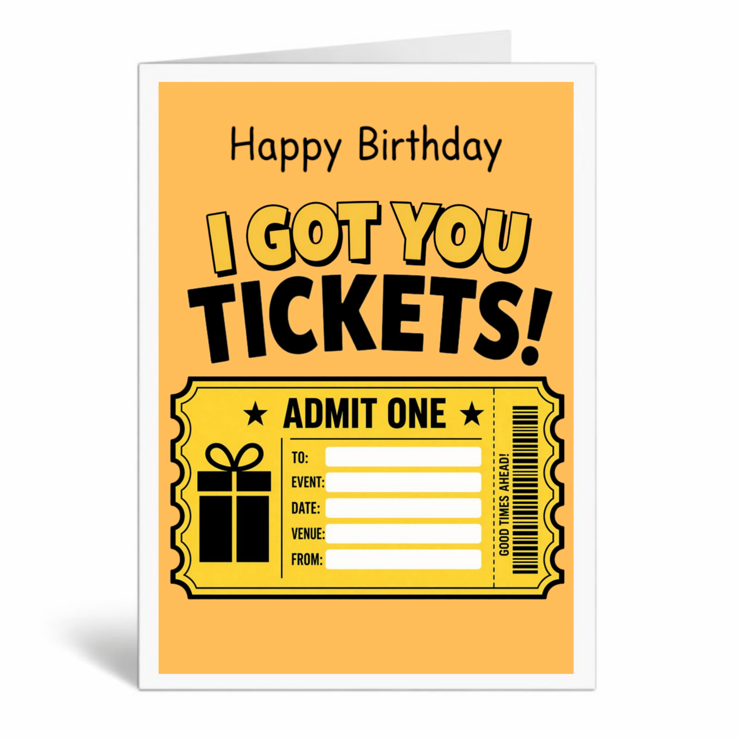 Funny Ticket Reveal Birthday Card – I Got You Tickets