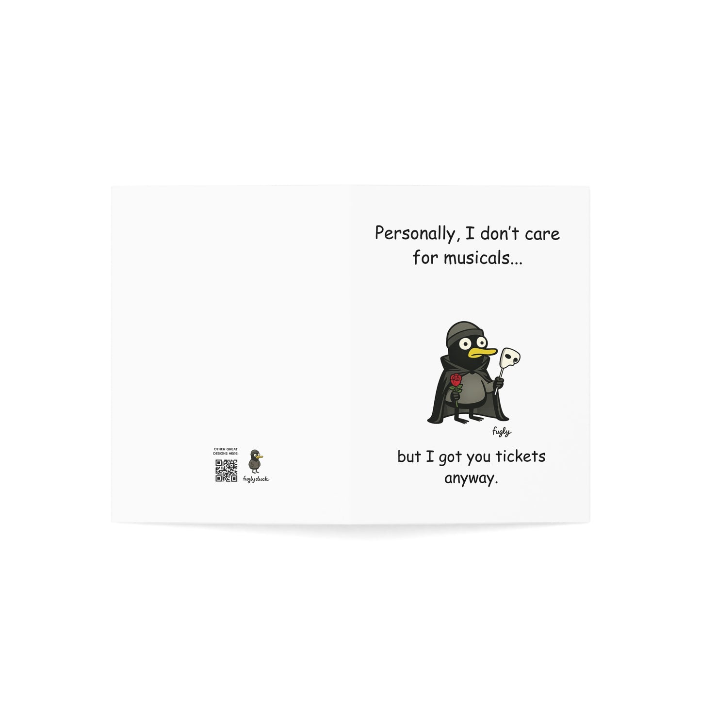 Funny Theatre Ticket Style Card | Phantom of the Opera, Hamilton or Lion King | Musical Ticket Gift Insert