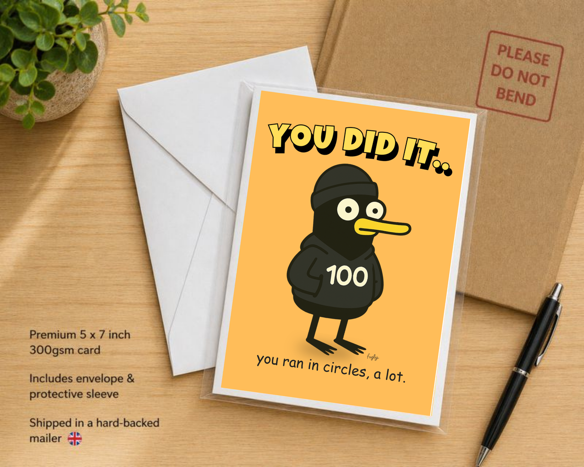 Running 100 Milestone Card – You Ran in Circles, a Lot