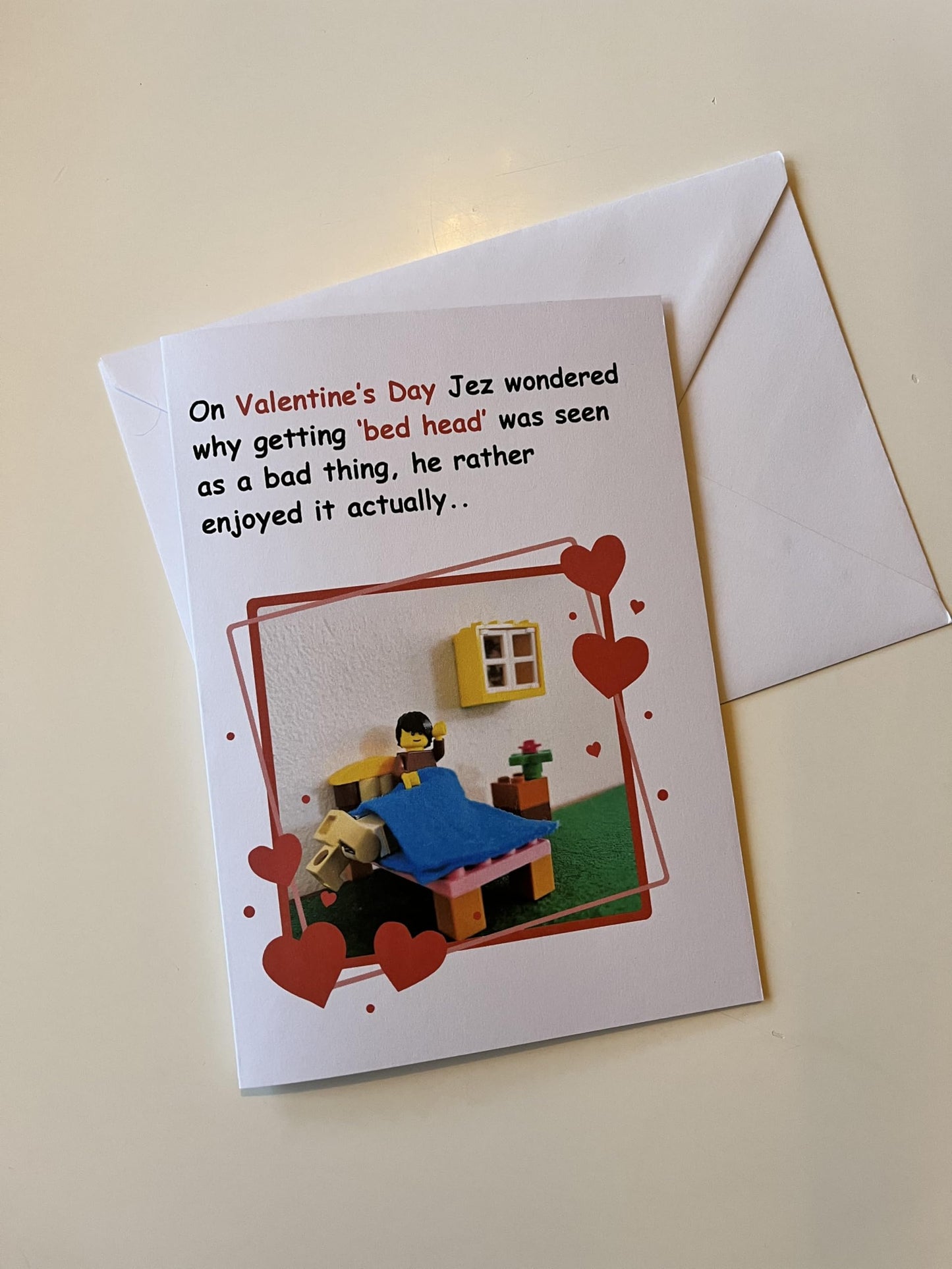 Valentines - 'Bed Head' Card - For Cheeky Valentines Surprise - Greeting Cards, Valentine's Day, Humor
