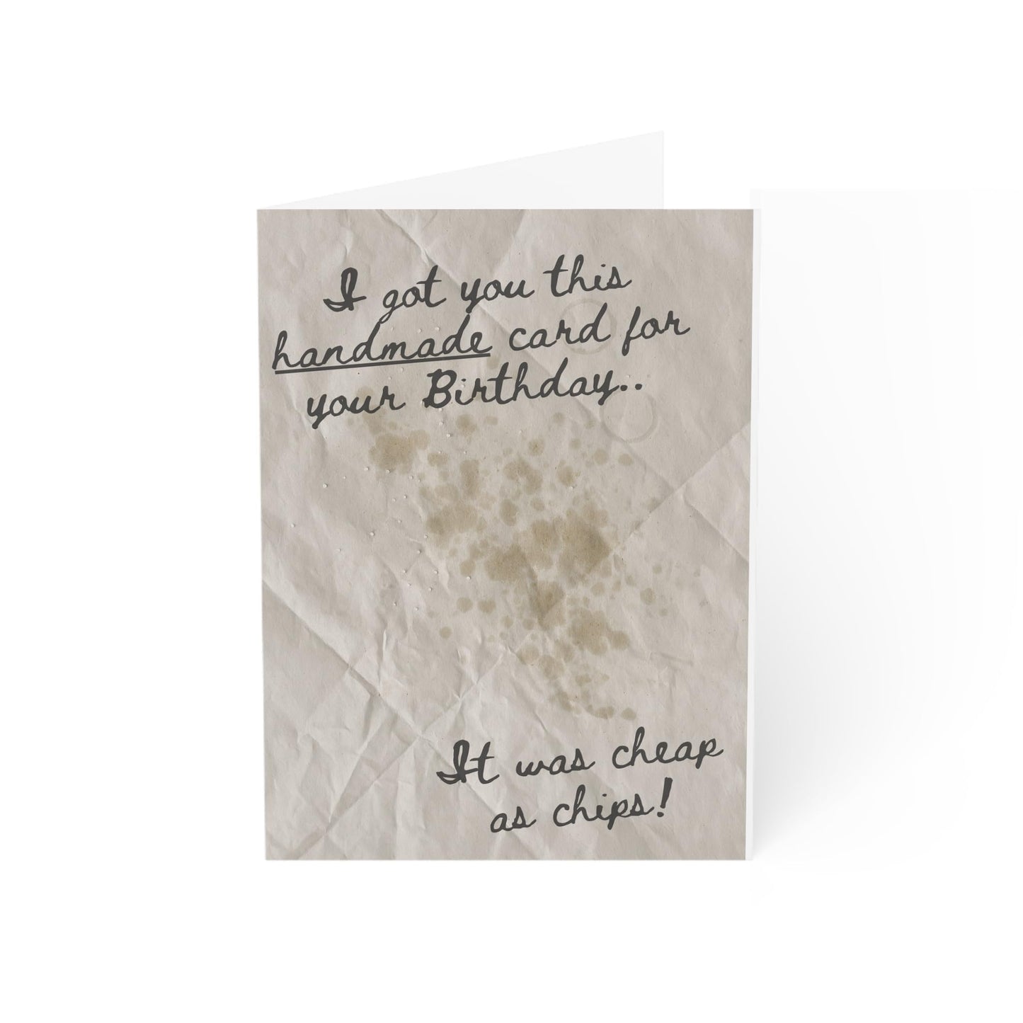 Cheap as Chips Birthday Card - Funny Chipshop Paper Themed Value Discount for Cheeky Cheapskate Celebrations.