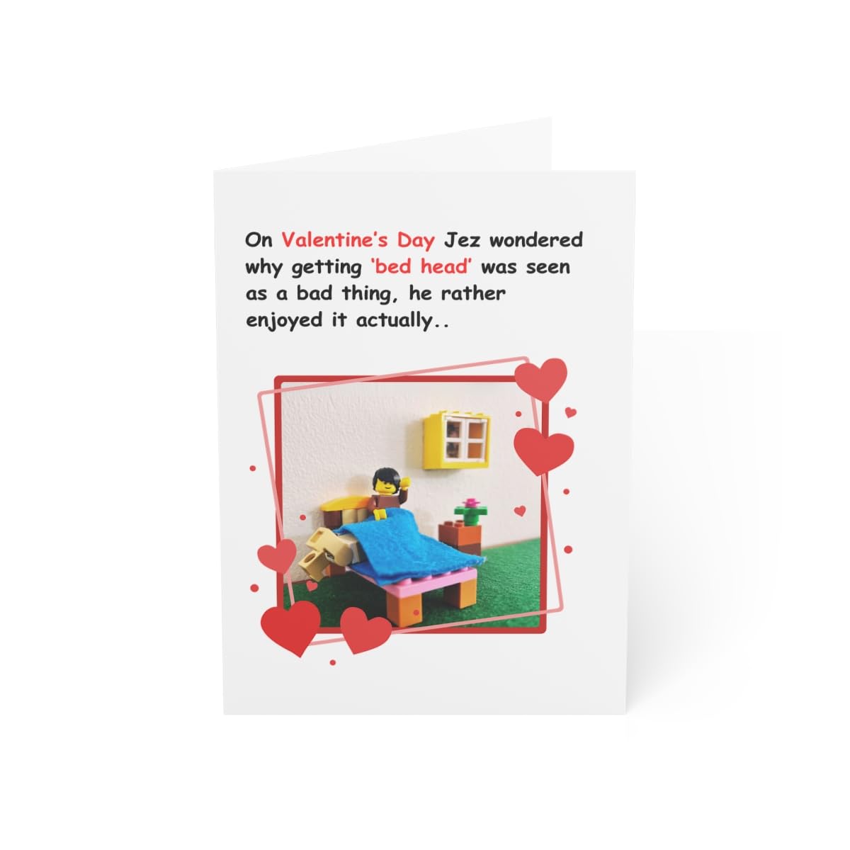 Valentines - 'Bed Head' Card - For Cheeky Valentines Surprise - Greeting Cards, Valentine's Day, Humor