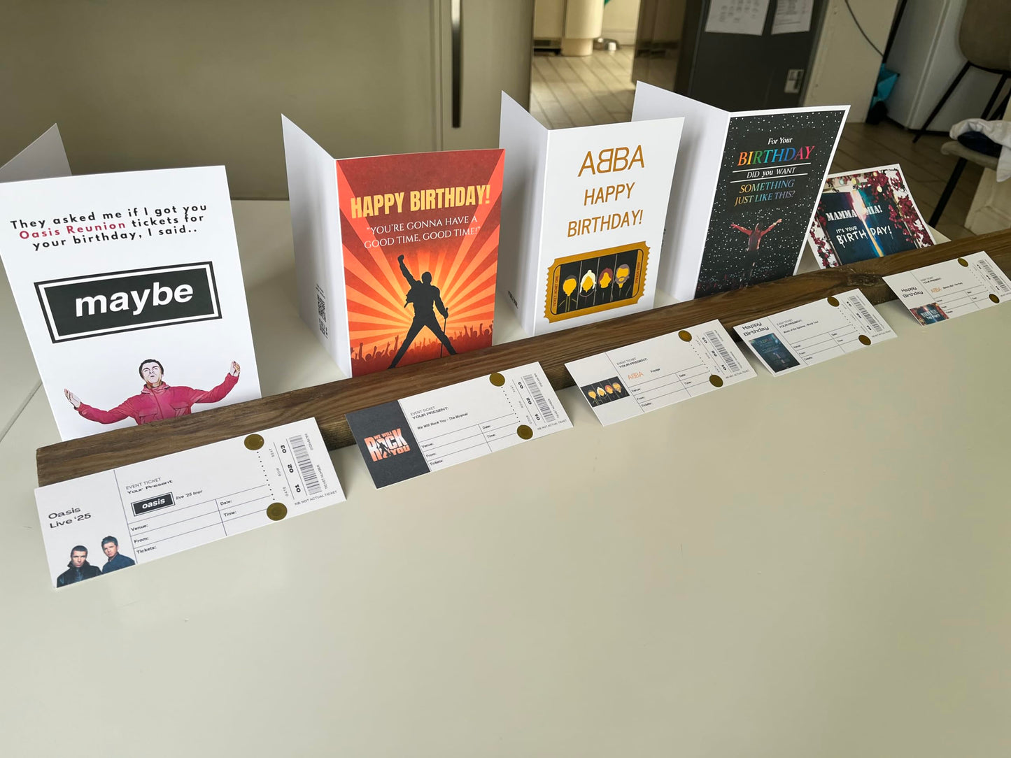 Queen Themed Birthday Card with Freddie Style silhouette Artwork