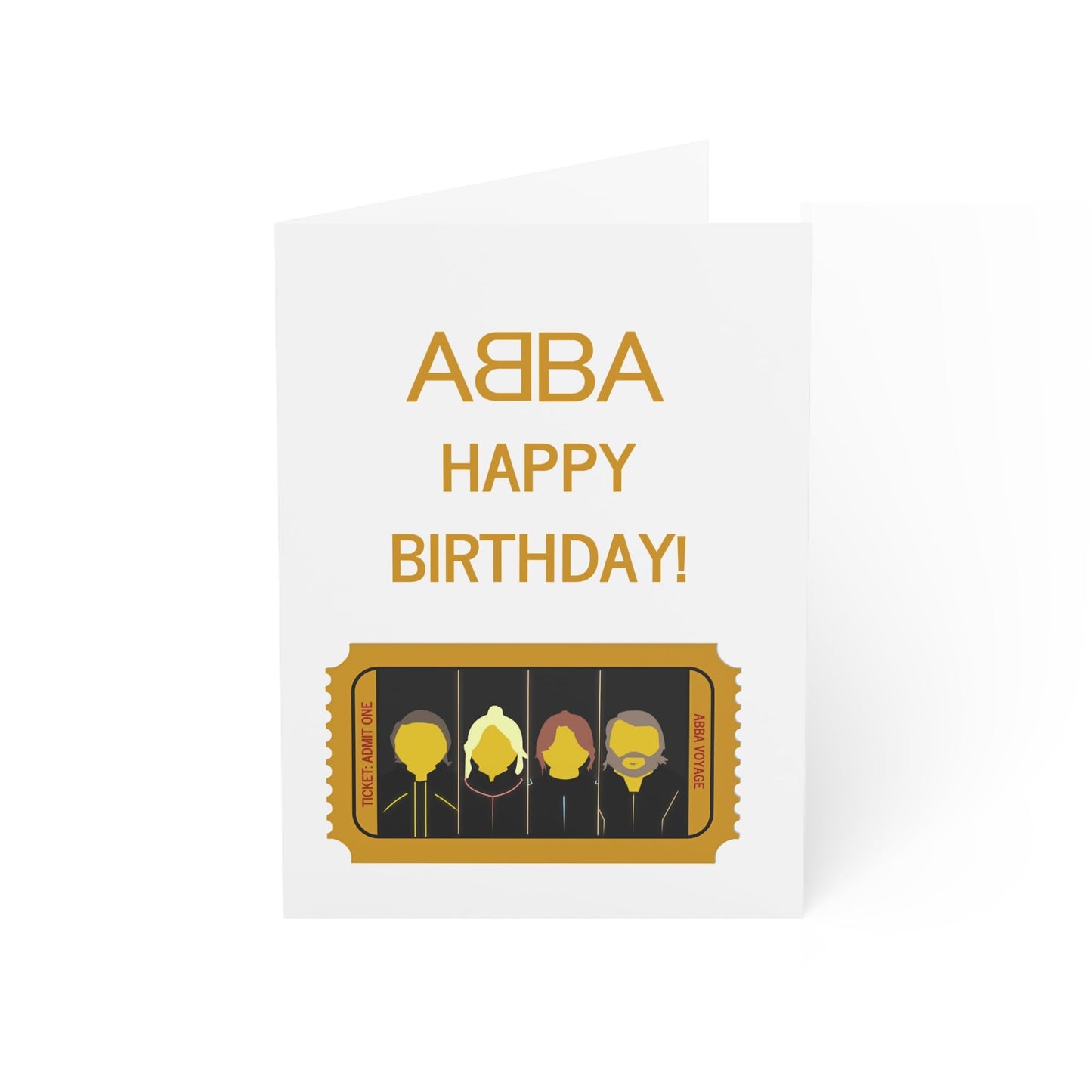 Abba Voyage Ticket Themed Birthday Card with Voyage Ticket Style Insert