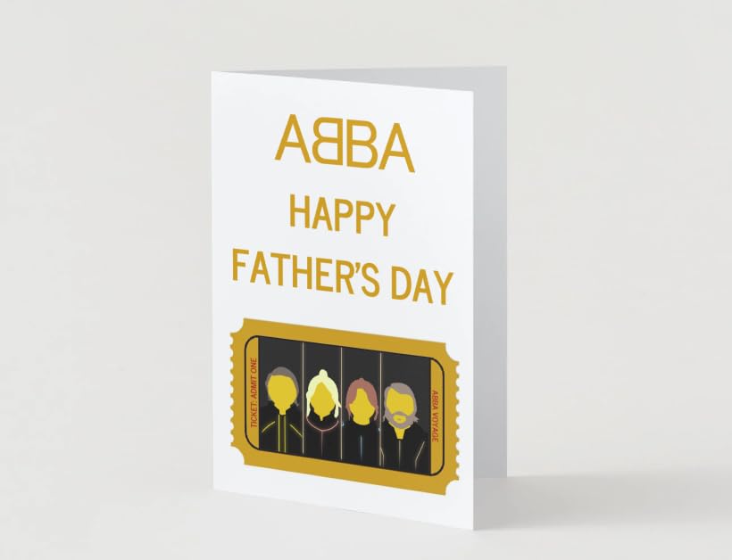 Abba Voyage Father's Day Ticket Themed Birthday Card with Voyage Ticket Style Insert